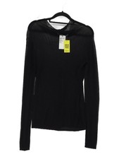 J Brand Women's Jumper S Black Rayon with Viscose, Other High Neck Pullover