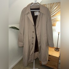 Vintage London Fog Maincoats Zip Out Liner Men's 44 Long Trench Coat