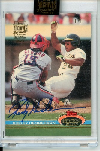 2021 Topps Archives Signature Series Retired Buybacks Ricky Henderson Auto 1/1