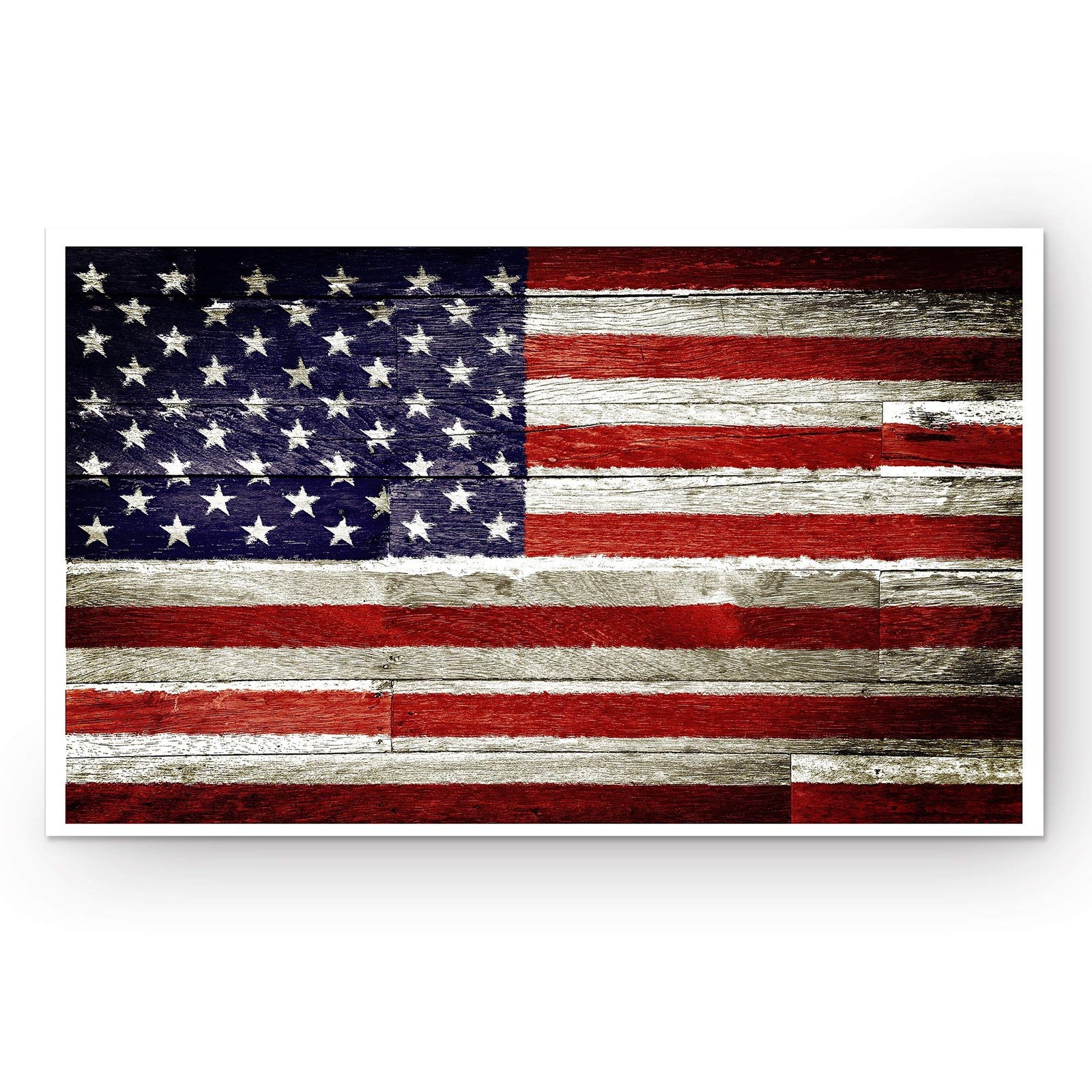 American Flag II Gallery Wrapped Canvas Art for Home Office Ready to Hang, 12x18