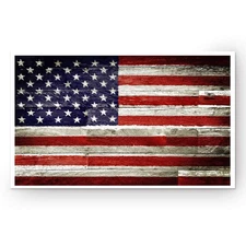 American Flag II Gallery Wrapped Canvas Art for Home Office Ready to Hang, 12x18