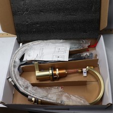 Phiestina Widespread Waterfall Bathroom Sink Faucet Kit Brushed Gold 8"