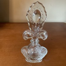 Vtg Art Deco Glass Perfume Bottle Czech Fleur...
