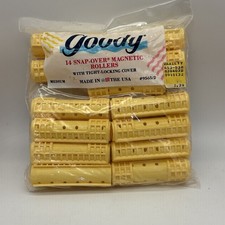 Vintage 1989 Goody Snap-Over Rollers 9565/2 Yellow/Med 14 - Pack new in sealed
