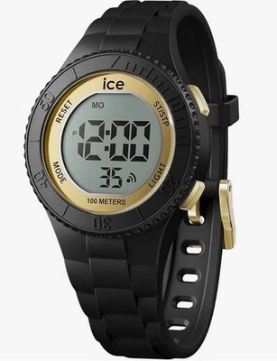 Ice-Watch 021607 Digit black gold Small Damenuhr digital Silikon Uhr schwarz MD - Bild 1 von 2