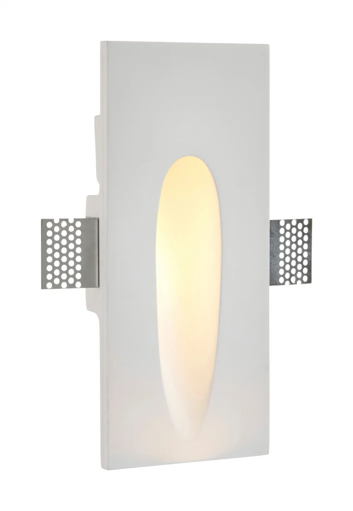 Wall Light White Zeke LED 1.5w Rectangle Plaster-In Saxby 92313