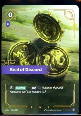 Seal Of Discord Riftbound OGN 204/298 Epic Rare Foil English League Of Legends