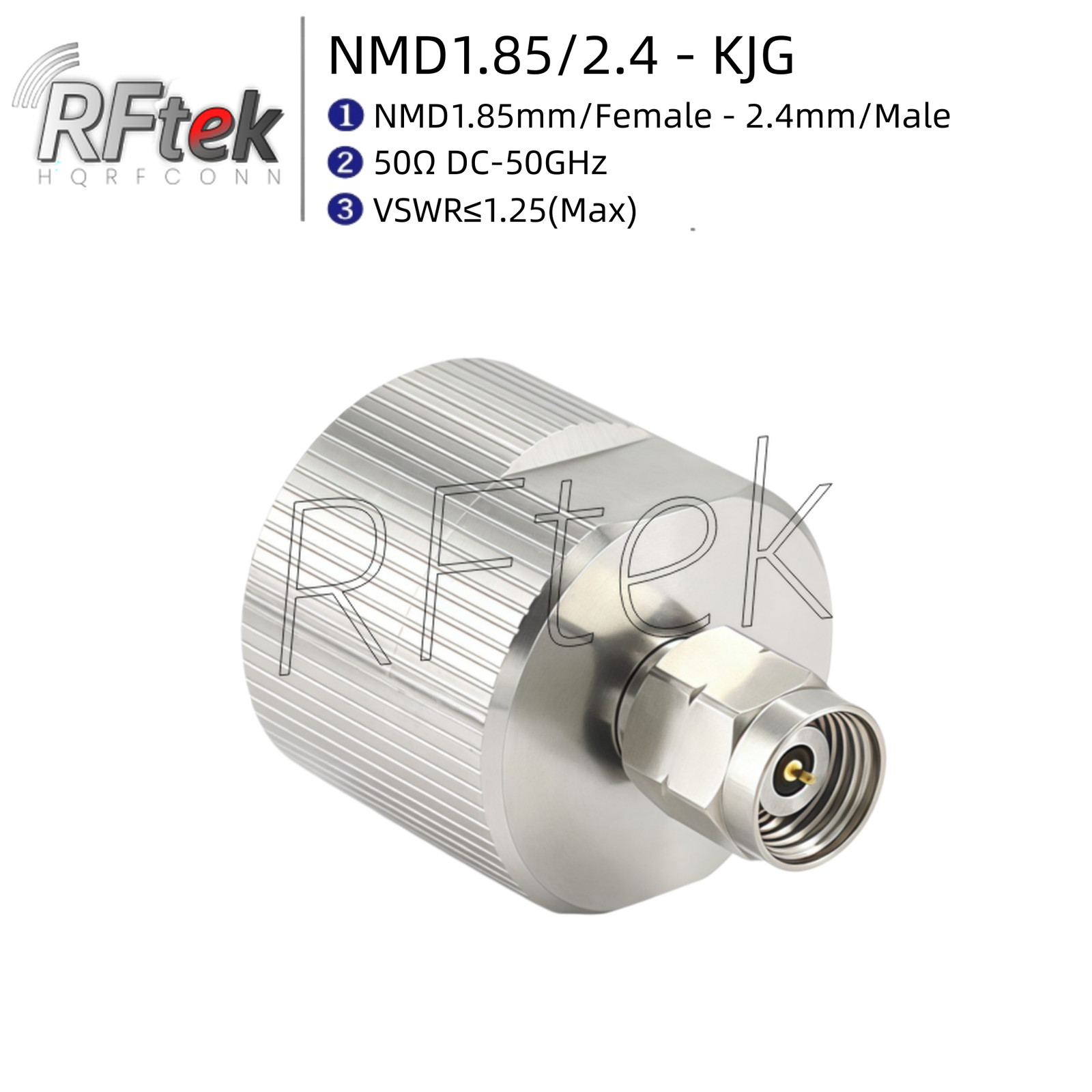 NMD1.85mm/Female - 2.4mm/Male For Vector Network Analyzer Adapter VNA Connector