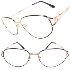 Genuine Vintage Gold Frame Womens Oval Reader 1.00 Reading Glasses