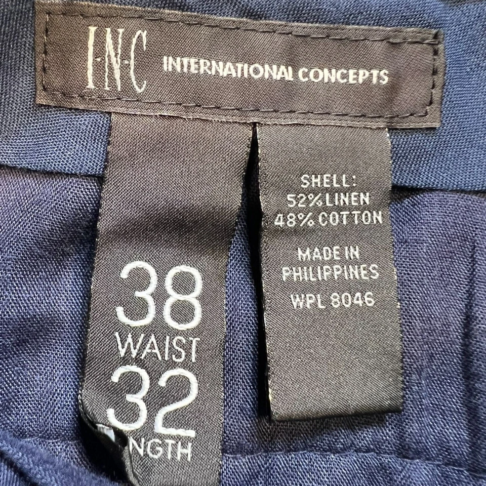 Calça social INC International Concepts masculina Londres tamanho 38x32 listra preta - Imagem 2 de 4