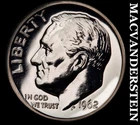 1962 Silver Roosevelt Dime - Choice Gem Proof  Lustrous  No Reserve  #K1740