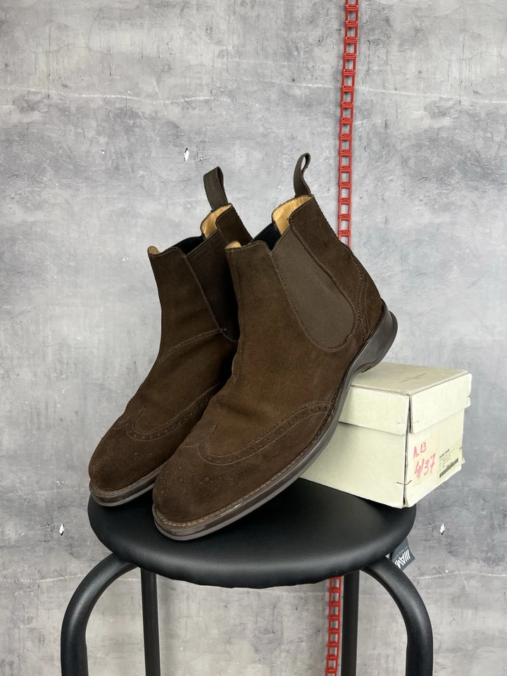 Church's Marrón Gamuza Chelsea Botas Zapatos UK 9 F US 10 EU 43 Foto 4 de 4