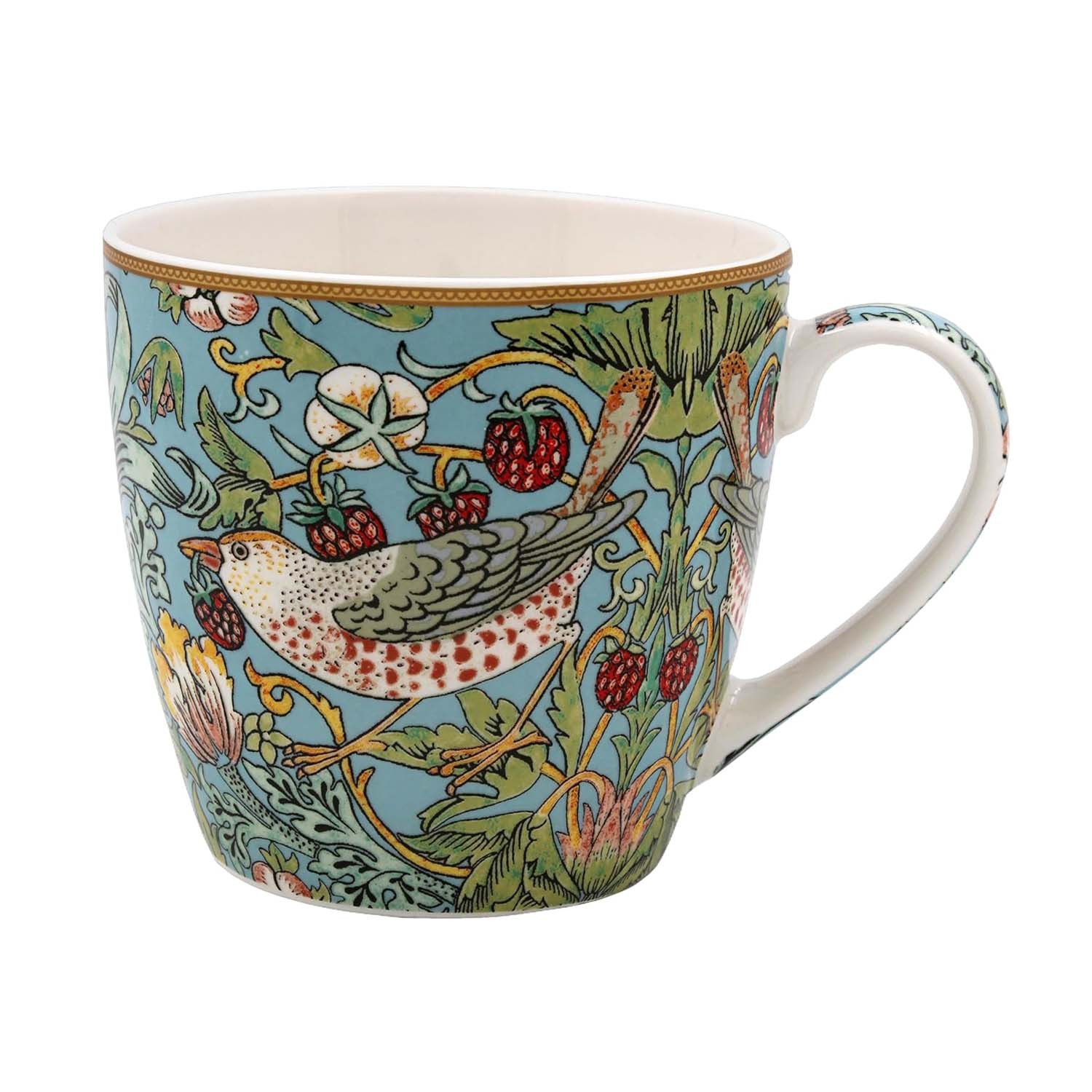 Ceramic Breakfast Mug W. Morris Strawberry Thief Hot Tea Coffee Mug 400ml Cup