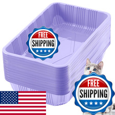 Tessco For You 60 Pack Cat Disposable Litter Boxes Plastic Kitty Litter Trays