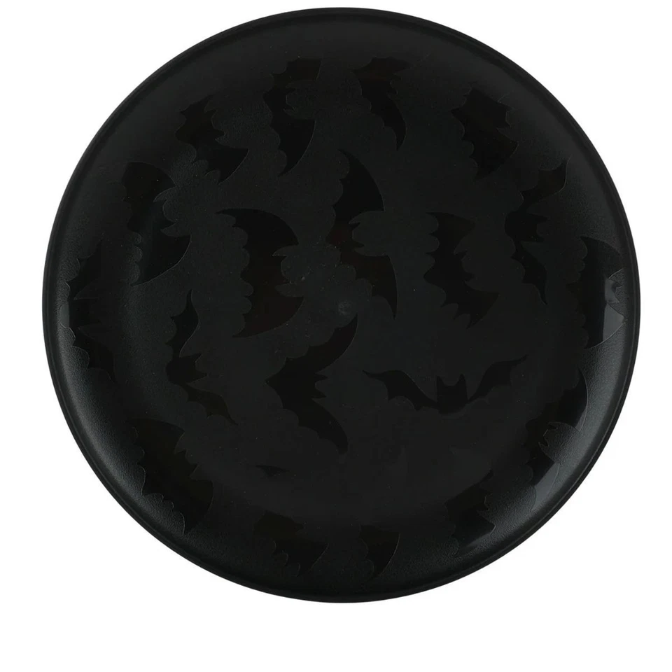 Dinnerware Set Etched Halloween Bat Pattern Bowls Plates Tumblers Set, 30-PCS - Image 2 of 4