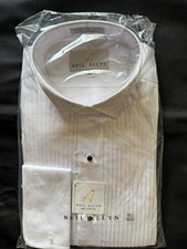 Neil Allyn 16 1/2 36/37 White Pleated Tuxedo Shirt