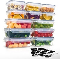 12 Frischhaltedosen Mit Deckel, Gefrierdosen, Meal Prep Boxen, 6 X 1L/0.52L,