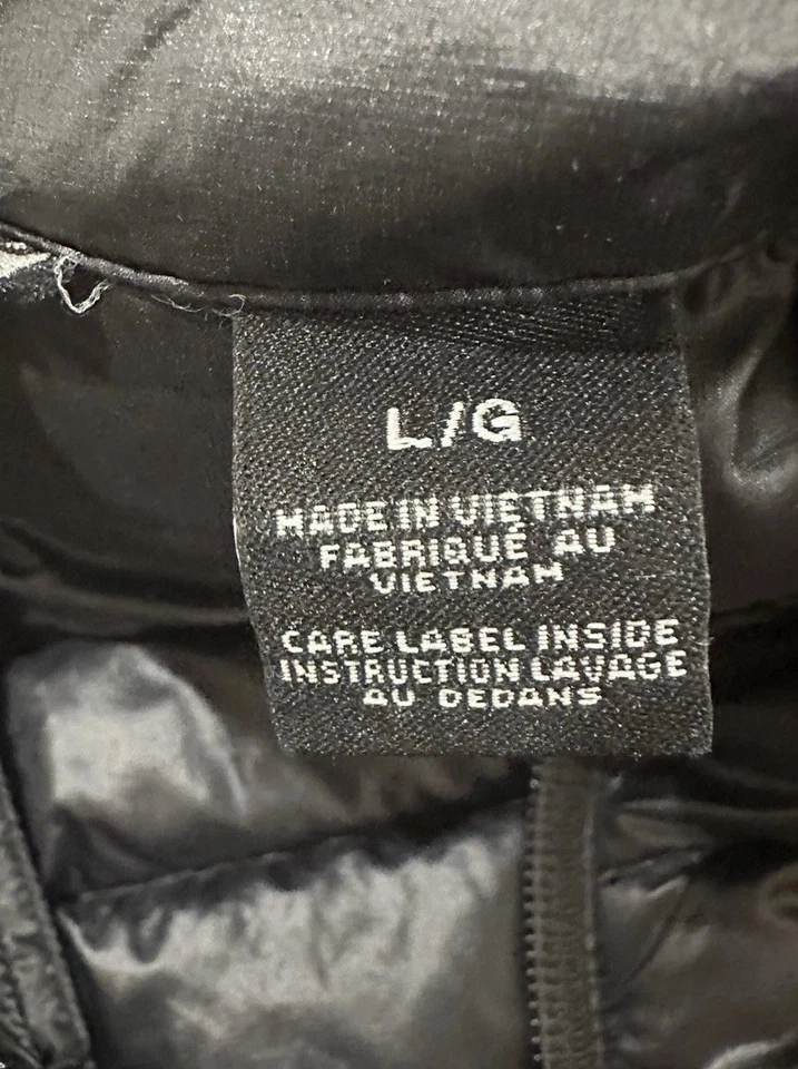 Marmot Jacket Women's Large Black Full Zip Fill Goose Down Quilted Puffer flaws - Image 3 of 4