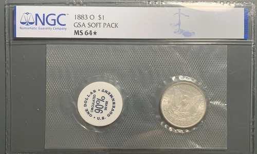 1883 O NGC $1 GSA SOFT PACK + MS64 STAR! + Rainbow Toned GSA Collection +++