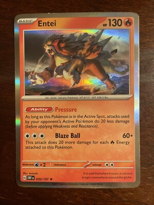 Entei 30/197 - Sv03: Obsidian Flames Holo (NM)