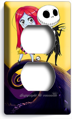 CUTE NIGHTMARE BEFORE CHRISTMAS JACK E SALLY INTERRUTTORE LUCE PRESA HD PIASTRA DA PARETE - Foto 5 di 34