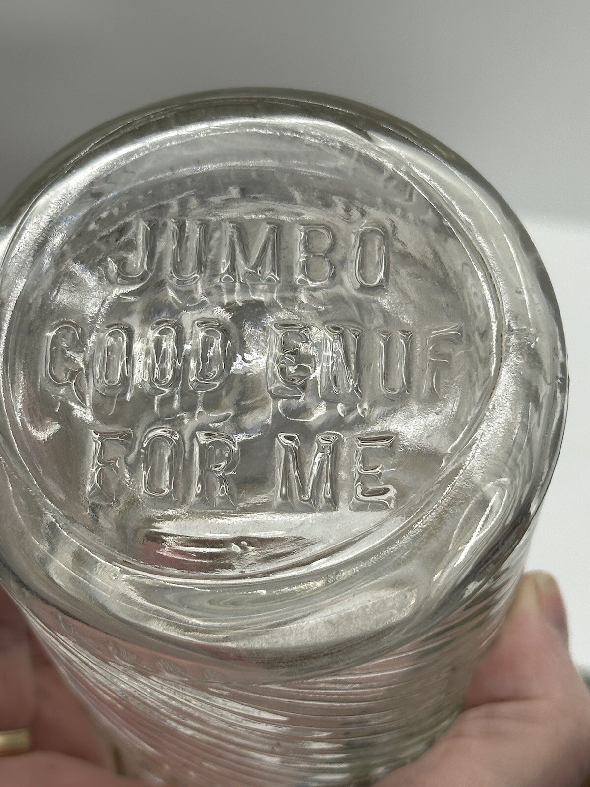 VTG Jumbo Peanut butter 1 Lb  6” Tall Frank Tea Co “Good Enuf For Me” CHIP