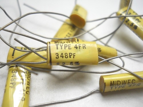 348 pfd 100 VDC 2.5% Type 4FR Poly Fill Wrap Capacitor (NOS)(QTY 10 ea)D78 - Picture 3 of 3