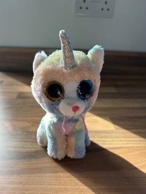 Ty Beanie Boos Baby Stofftier Heather das Einhorn Katze 15 cm