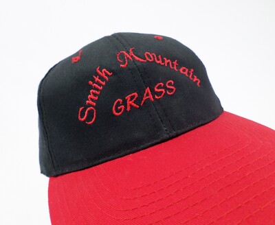 Smith Mountain Grass Hat Cap Band Bluegrass Music Snapback Black Red | eBay