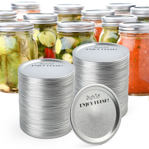 114-Count Wide Mouth Canning Lids for Ball Kerr Jars Split-Type Metal Mason Jar - Picture 2 of 9