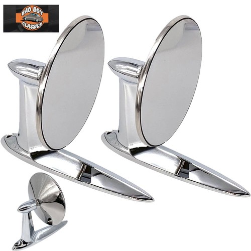 Pair Astrali OE Quality Classic Car Door Wing Mirrors Longbase Stainless Steel - Picture 1 of 6
