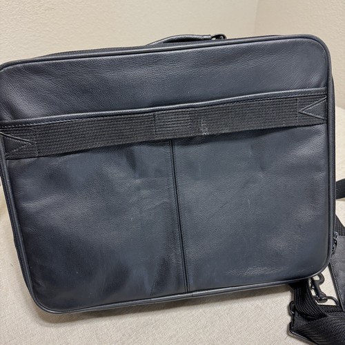 Genuine DELL Black Leather Executive Brief Case Laptop Bag Very Good Used Cond. - Photo 5/24