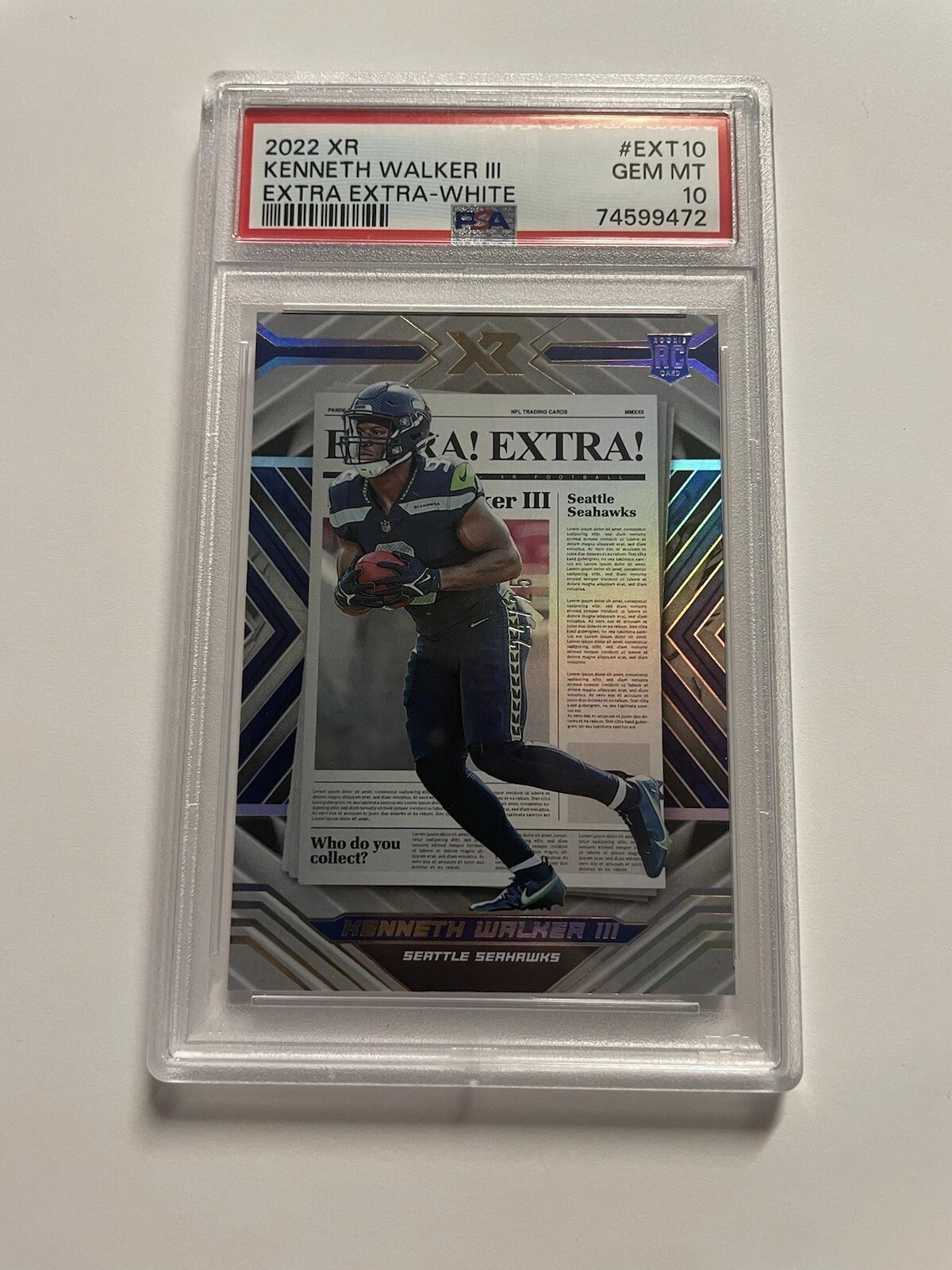 Kenneth Walker III Panini XR Extra Extra #EXT10 White