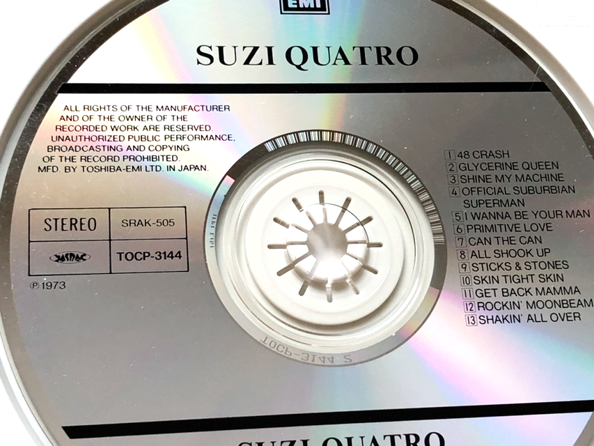 Suzi Quatro by Suzi Quatro (CD, 1995, TOCP-3144, JAPAN, EMI Suzi Quatro by Suzi Quatro (CD, 1995, TOCP-3144, JAPAN, EMI