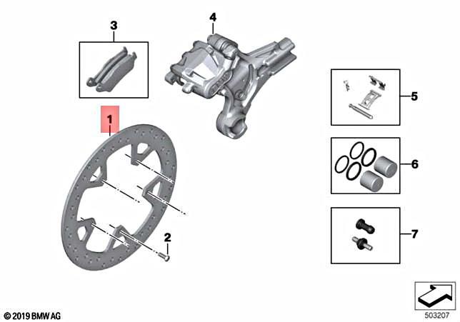 Genuine BMW K69 0E43 REAR BRAKE DISC D=265-5.0MM 34218404545 | eBay