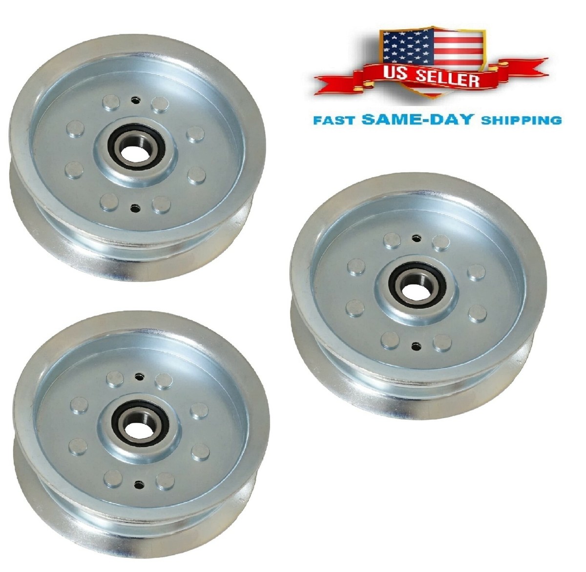 3Pcs Deck Flat Idler Pulley Kit For Craftsman Z7600 Z5600 Z5800