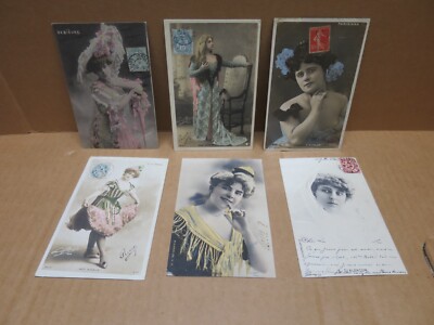 ACTRESSES BELLE EPOQUE set of 6 various cards