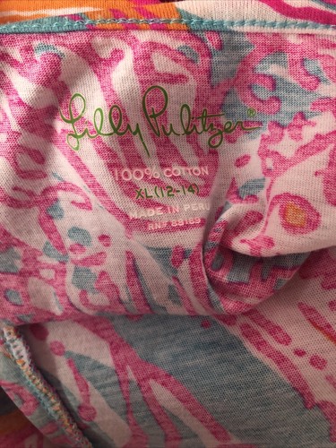 Girls LILY PULITZER Pink Fish Romper Outfit Sz Extra Large XL 12-14 - Picture 4 of 4