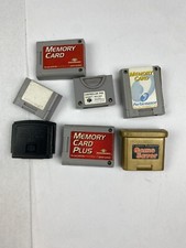 Nintendo N64 64 Controller Memory Cards Gold Paks Used Not Tested Lot of 7x