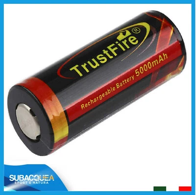 Batteria 26650 Ricaricabile a Litio Batterie 5000mAh 3.7v Pila volt al da torcia