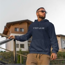 C'EST LA VIE UnisexHoodie-Simple Minimal Printed One Liner