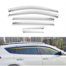6x Chrome Side Window Vent Visor Sun Rain Deflector Guard For Toyota Rav4 13-18