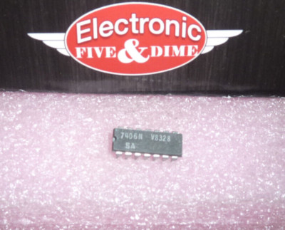 7406N Signetics Inverter, TTL/H/L Series, 6-Func, 1-Input, TTL, PDIP14   IC