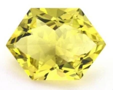 LEMON QUARTZ 18 x 13 MM HEXAGON CUT ALL NATURAL AAA