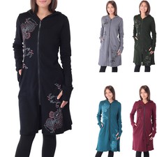 PUREWONDER Damen Kapuzenjacke Goa Hippie Mant...