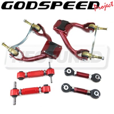 Adj Front+Rear Upper Camber+Ball-Joints+Toe Arm Kit For HONDA CRX (EF) 1988-91