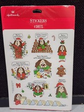 VINTAGE 1994 HALLMARK Stickers CATHY Comic Christmas 4 Sheets NEW
