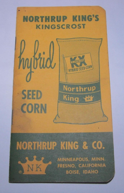 Vintage Agriculture Northrup King KingsCrost Hybrid Seed Corn memo book 1958