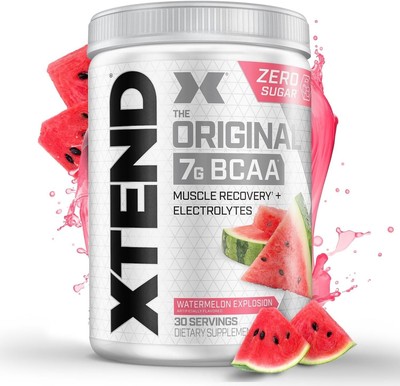 Xtend BCAA Powder Watermelon, 7g BCAA & 2.5g Glutamine, 30 Servings, Sugar-Free