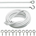 3m White Net Curtain Wire Cord Cable with Hooks and Eyes Fittings Window DoorDIY